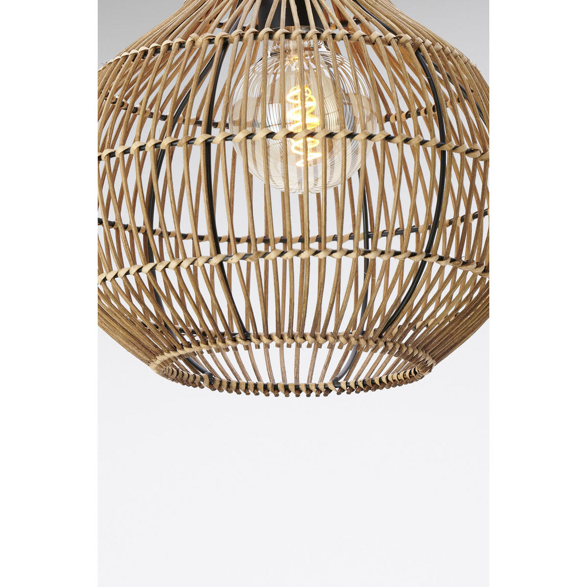 HÄNGELAMPE Pacino Braun Ø30/31,5 cm - Braun, Holz (30/30/31.5cm) - Light & Living