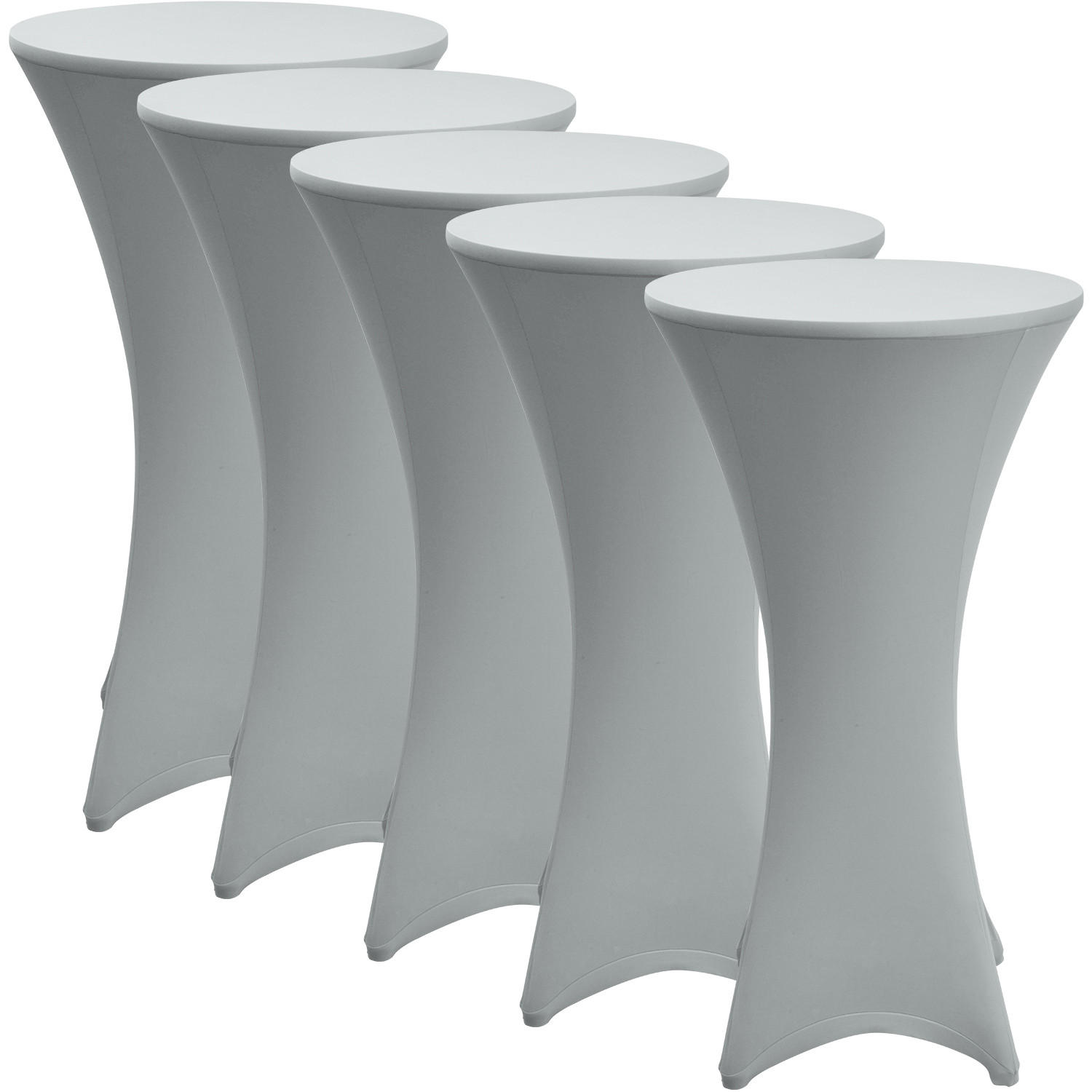 STEHTISCHHUSSE Stella Ø 70cm Silber (5tlg) - Silberfarben, Textil (70/70cm) - Beautissu 