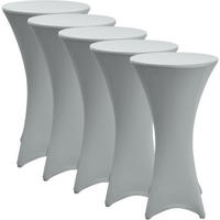 STEHTISCHHUSSE Stella Ø 80cm Silber (5tlg) - Silberfarben, Textil (80/80cm) - Beautissu 