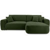ECKSCHLAFSOFA Harmonia Dunkelgrün rechts - Dunkelgrün/Schwarz, Textil (297/169cm) - Beautysofa