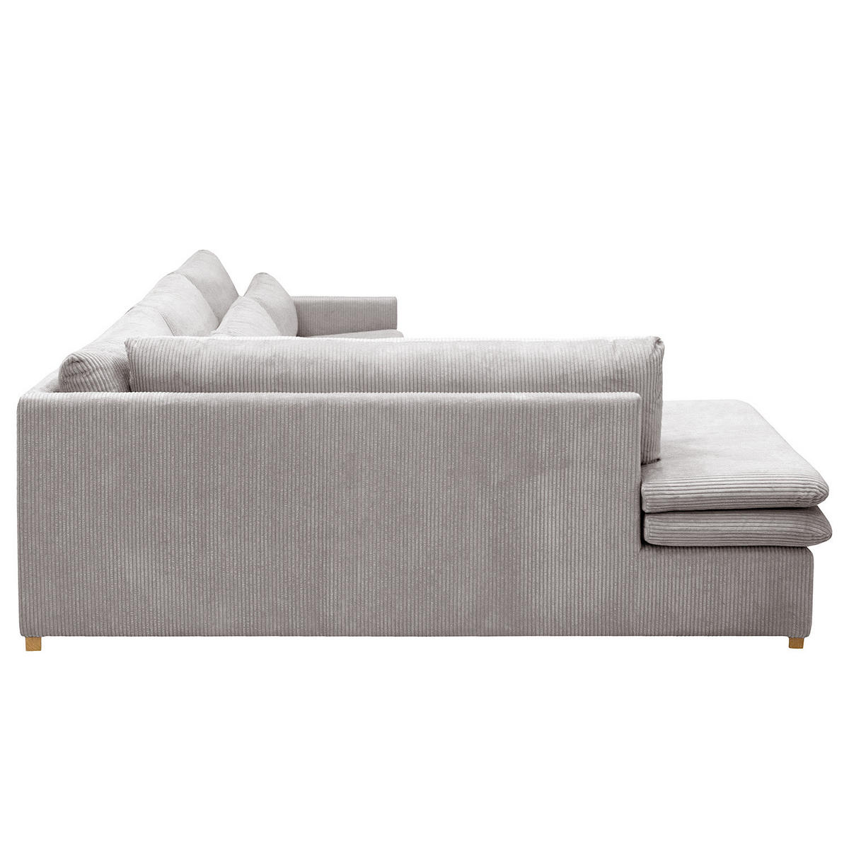 ECKSOFA mit Ottomane - Hellgrau, Textil (299/216cm) - home24