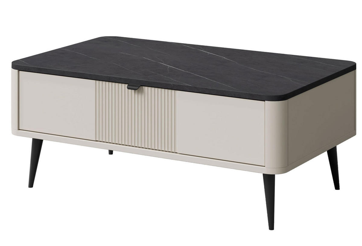 COUCHTISCH Marly Kaschmir / Graustein 100 / 60 / 42cm - Kaschmir/Beige, Holz/Holzwerkstoff (60/100/42cm) - Feldmann-Wohnen