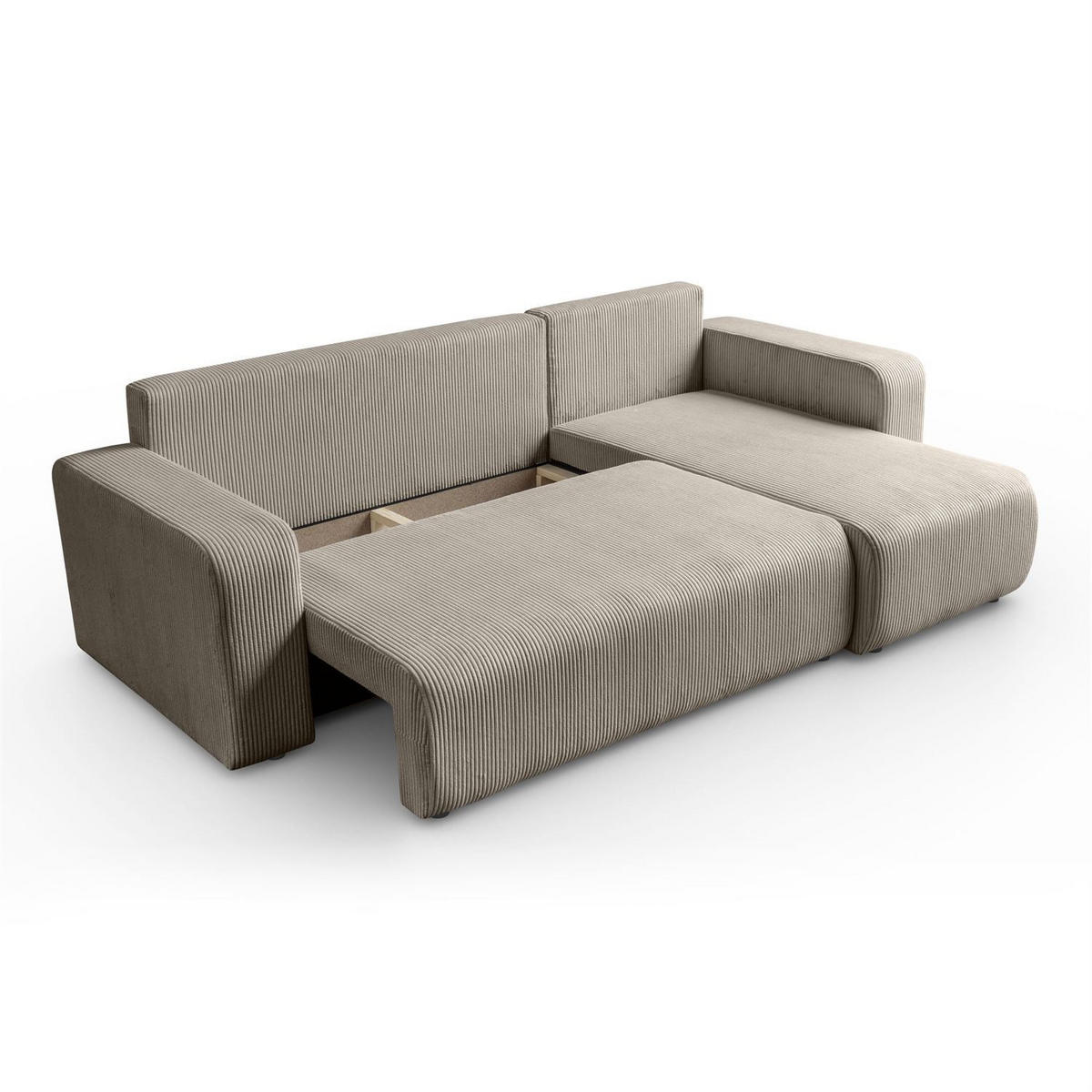 Ecksofa PRESTIGE L, Poso 02 - Beige, Textil (247/143cm) - Lookway