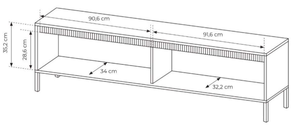 TV-SCHRANK Schwarz ENSO Auf Metallfüßen - Schwarz, Holzwerkstoff (187.1/53.4/39.5cm) - Sepro Meble