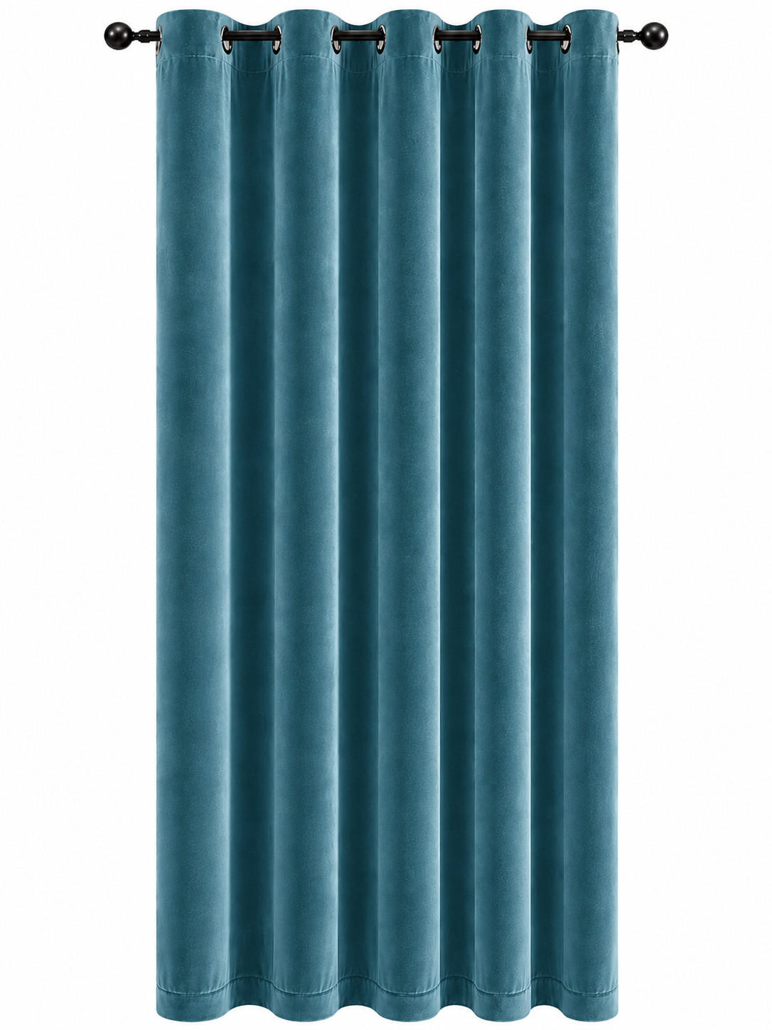 VORHANG Ösen Samt 300/245 cm Petrol - Petrol, Textil (300/245/245cm) - TiborTex