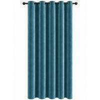 VORHANG Ösen Samt 300/245 cm Petrol - Petrol, Textil (300/245/245cm) - TiborTex