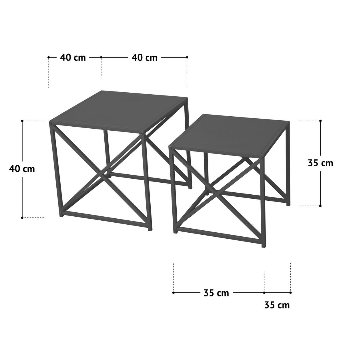 BEISTELLTISCH GEMO 2er Set Weiß - Weiß, Metall (40/40/40cm) - SVITA