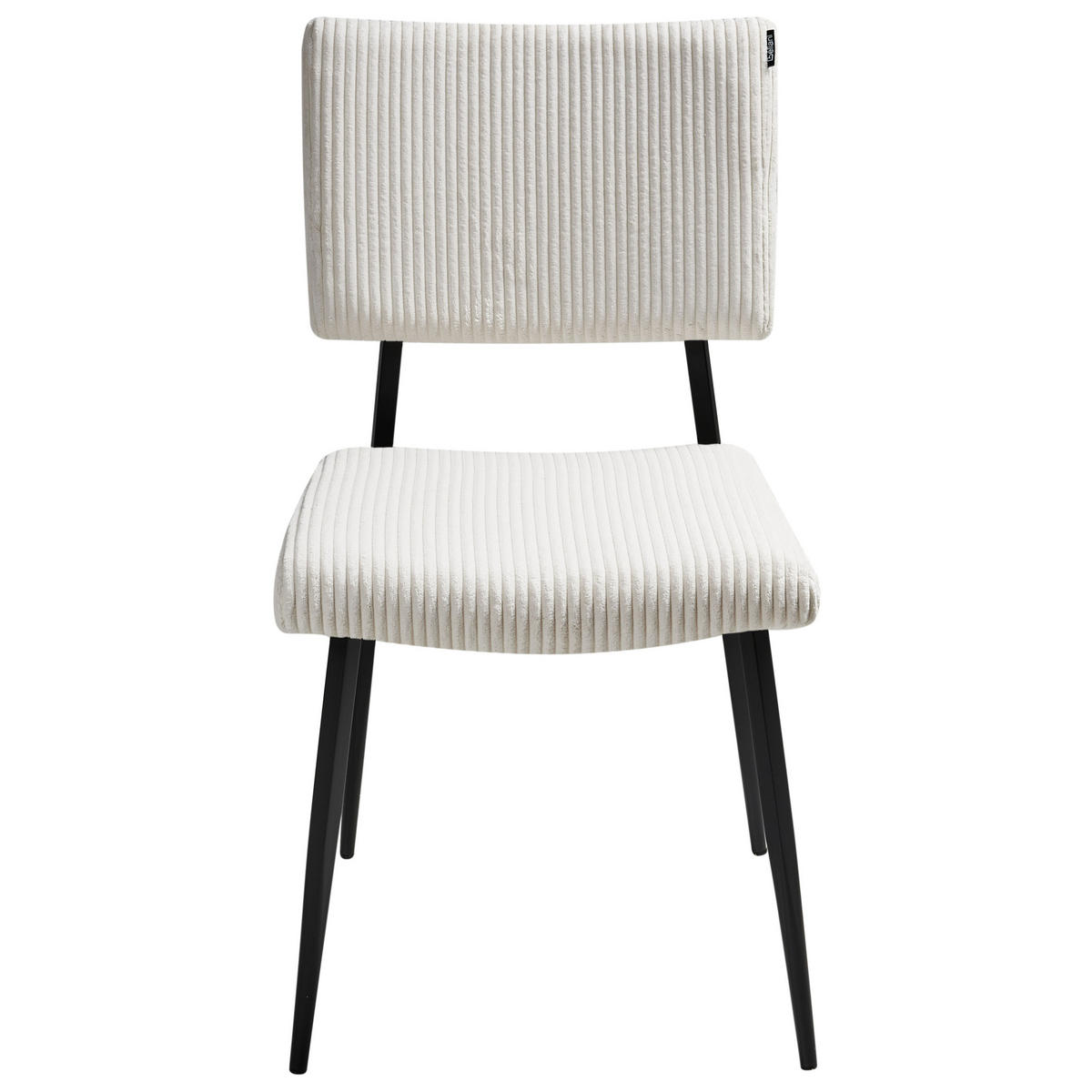 ESSZIMMERSTUHL 2er-Set Cremeweiß Sturgis - Schwarz/Weiß, Textil (47/87/54cm) - Beliani