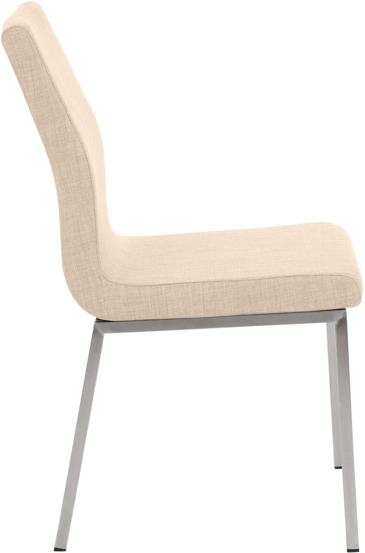 STUHL Stoff creme - Edelstahlfarben/Creme, Textil/Metall (40/88/50cm) - CLP