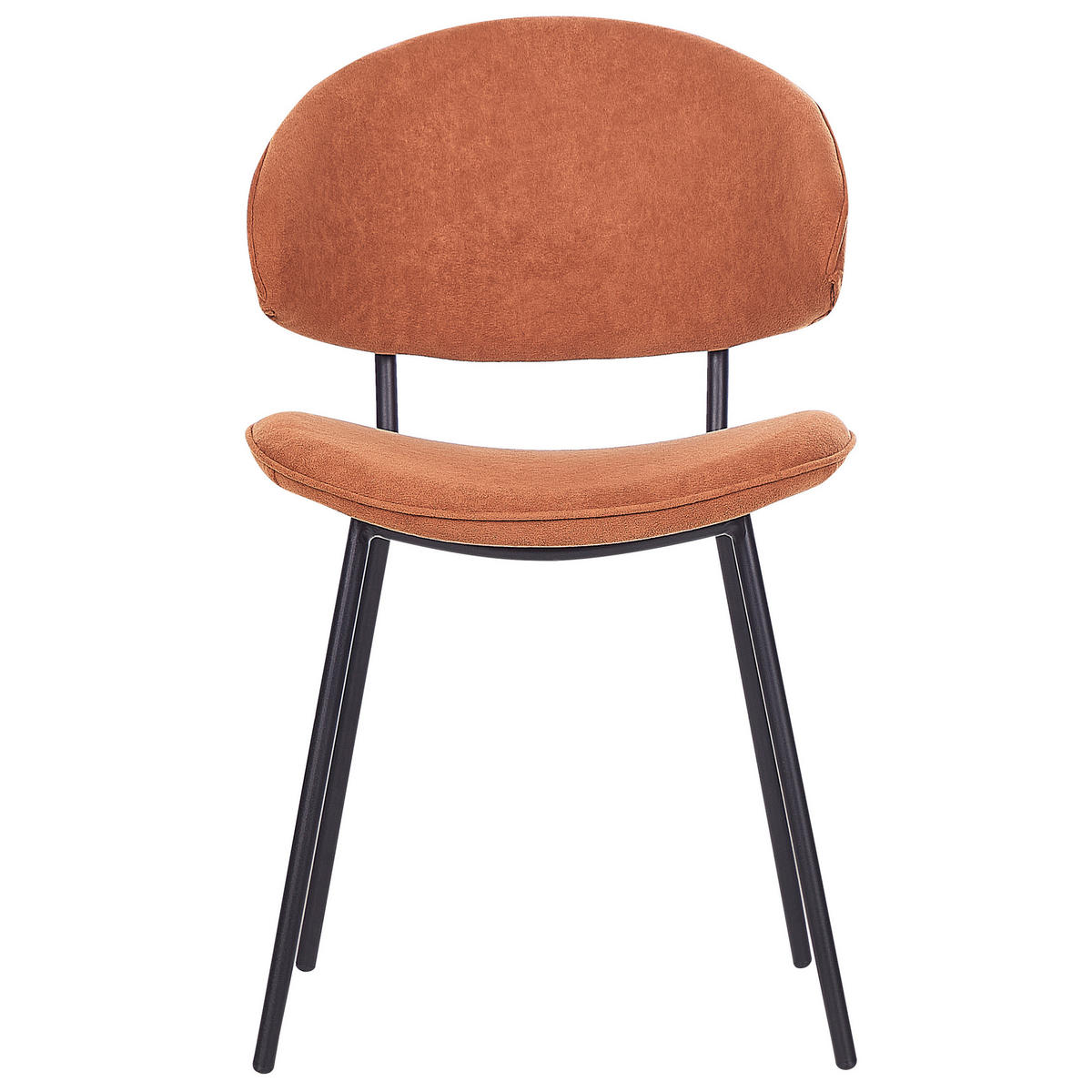 ESSZIMMERSTUHL 2er-Set Polsterbezug Orange Kiana - Orange, Textil/Metall (50/81/59cm) - Beliani