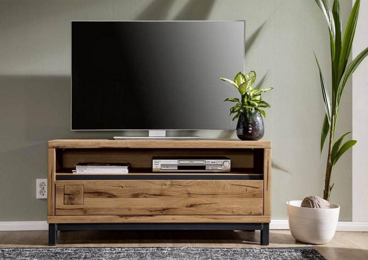 TV-BOARD Wildeiche 120x40x56 natur geölt VILLANDERS #112 - Naturfarben, Holz (120/56/40cm) - Massivmoebel24
