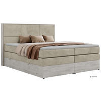 POSTEL BOXSPRING DELNOR KING 180/200 - Béžová Samet - Topper Visco - H3 - černá/béžová, textil/plast (180/200cm) - MKS
