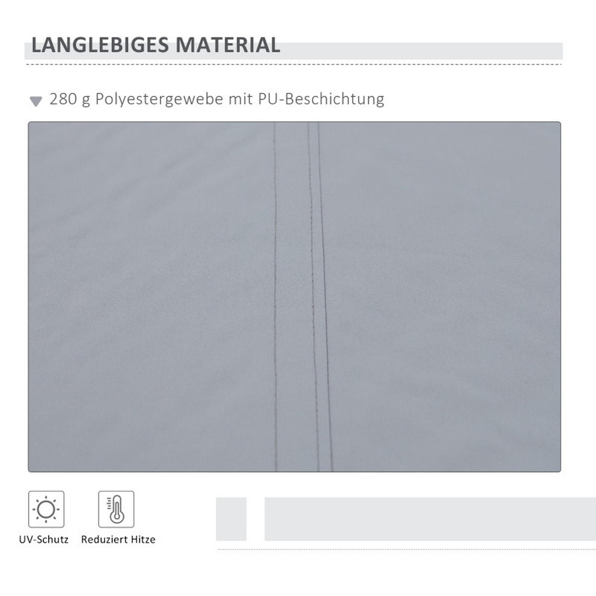 MARKISE 3,95x2,45 m einfahrbar grau weiß - Weiß, Metall (395/350/245cm) - Fortuna Lai