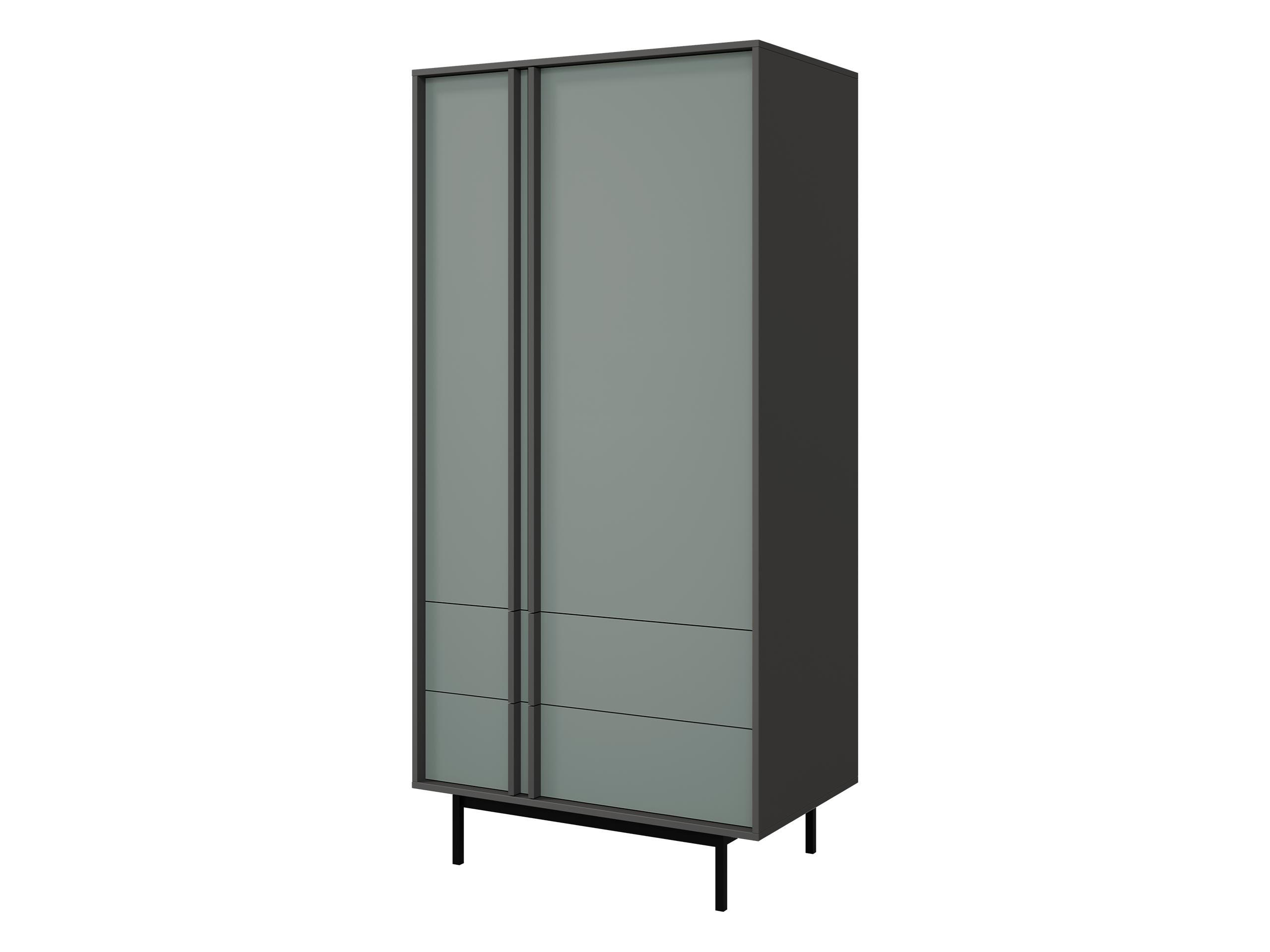 Mirjan24 Drehtürenschrank Anthrazit, Grün 93x195x60 cm