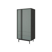 DREHTÜRENSCHRANK Alsy 2D2S AL01 - Anthrazit/Grün, Holzwerkstoff/Kunststoff (93/195/60cm) - MIRJAN24