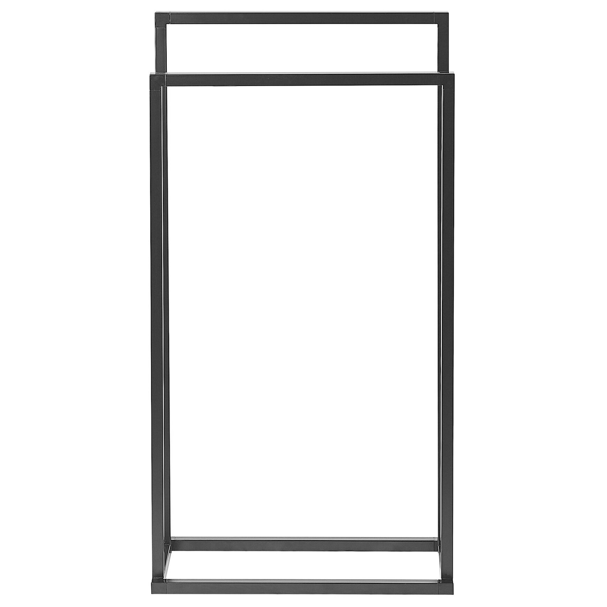 HANDTUCHSTÄNDER Stahl schwarz 45x85 cm Recreo - Schwarz, Metall (45/85/21cm) - Beliani