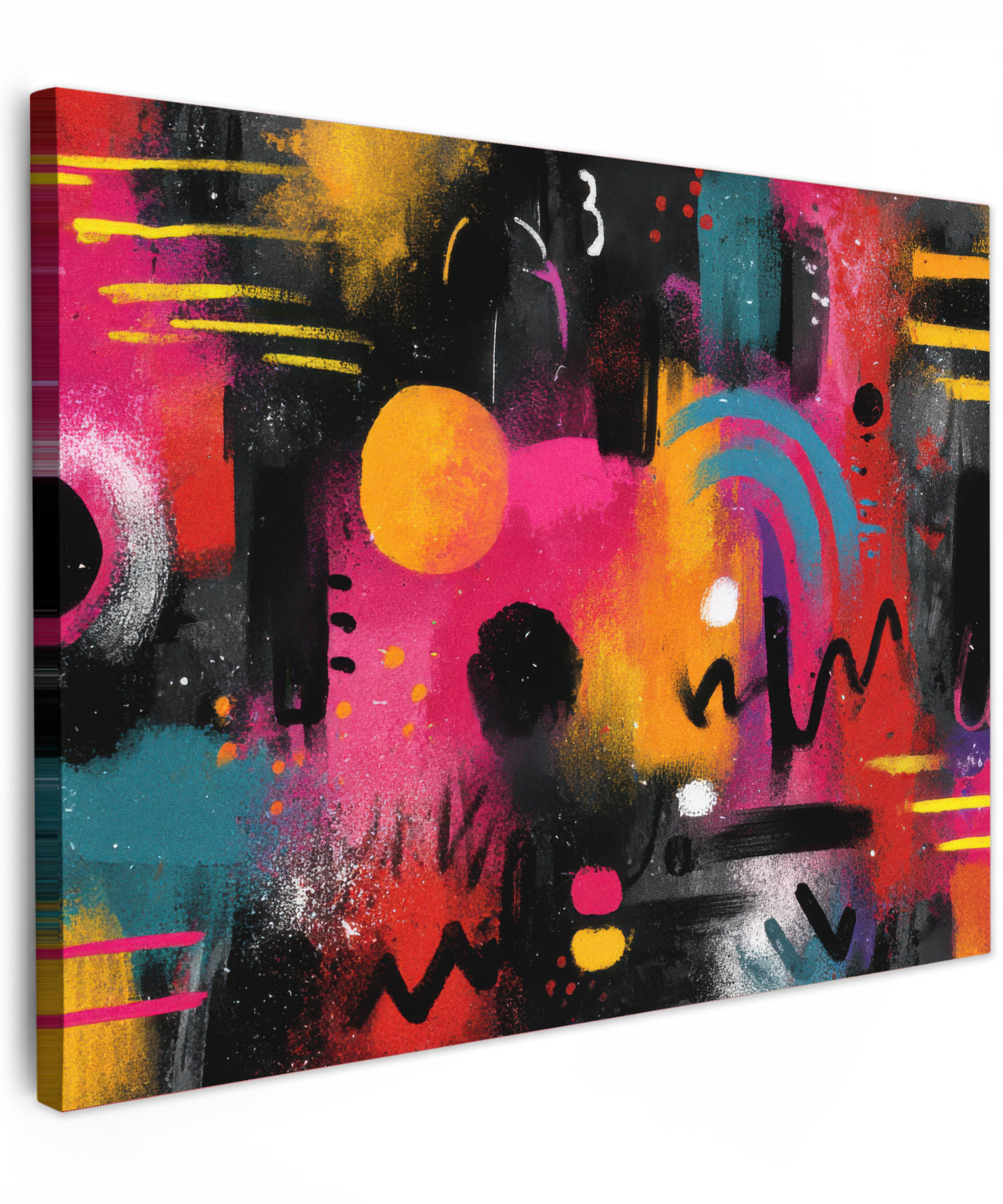 LEINWANDBILD Farbflächen - Formen - Bunt - Abstrakt Wandbild 40x30 cm - Pink, Textil (40/30cm) - MuchoWow