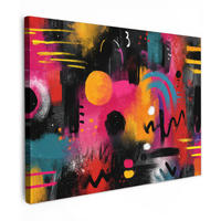 LEINWANDBILD Farbflächen - Formen - Bunt - Abstrakt Wandbilder 80x60 cm - Pink, Textil (80/60cm) - MuchoWow