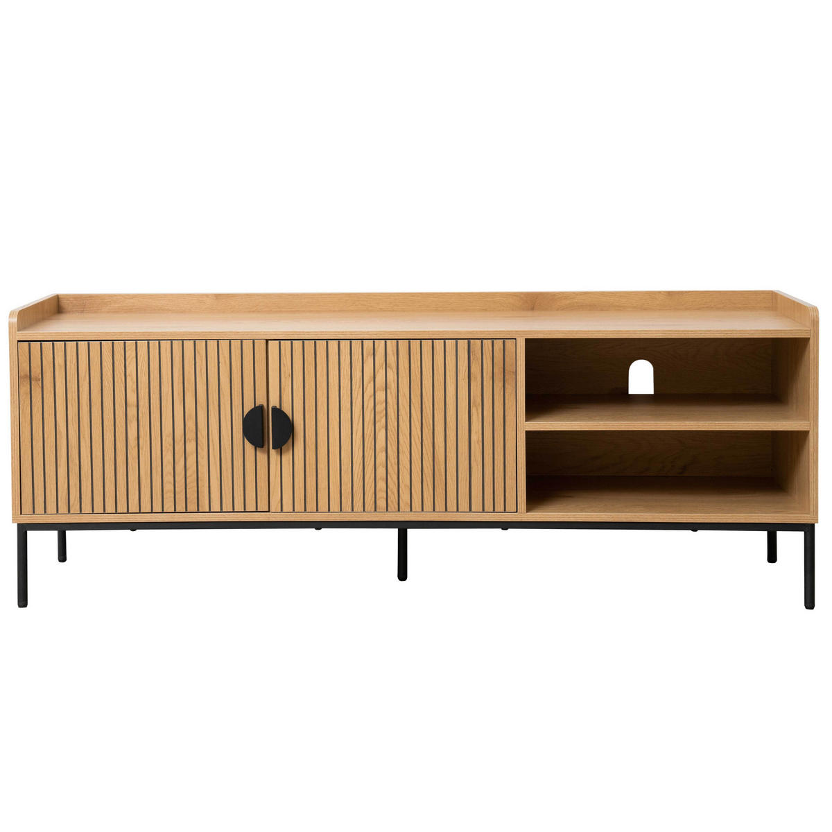 TV-SCHRANK, Beigefarbe - Beige, Holz (40/56/150cm) - Oviala