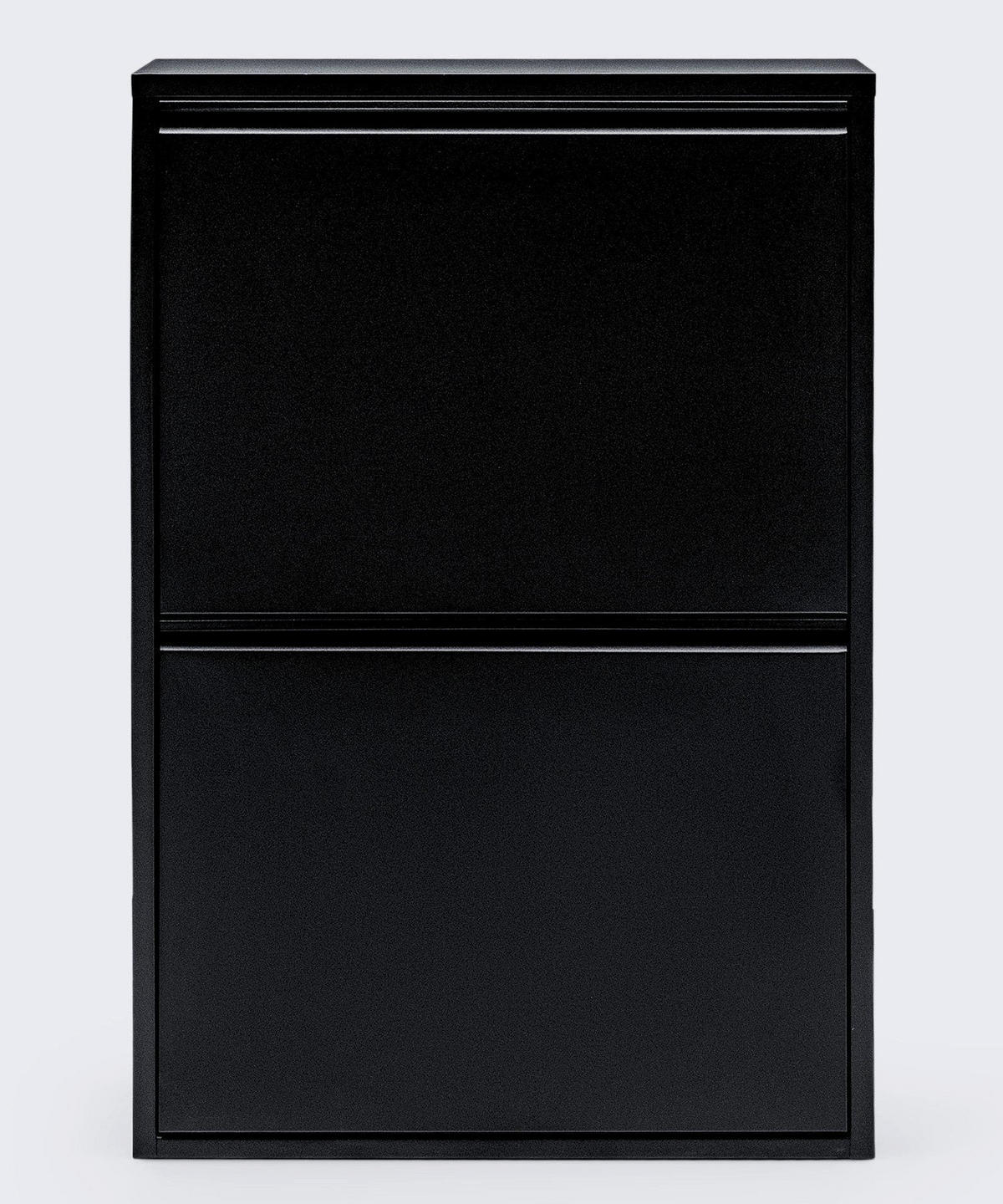 MÜLLEIMER 4 Fach Schwarz Mülltrennsystem aus Metall - Schwarz, Metall (62/92/25cm) - Gowoll