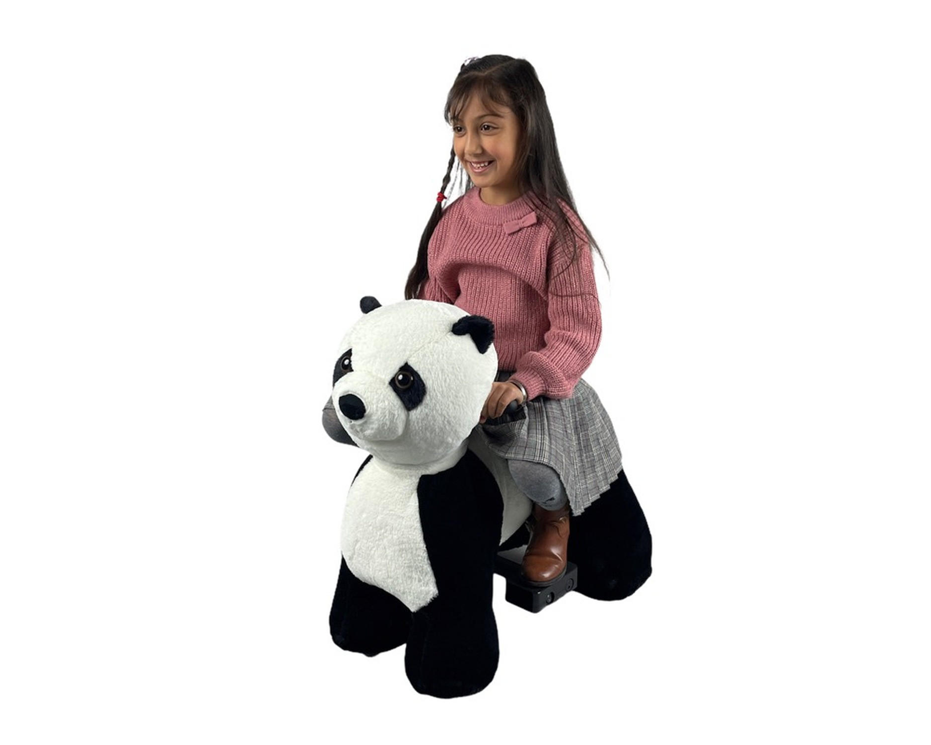 TPFLiving Reitpanda Schwarz 48x75x80 cm