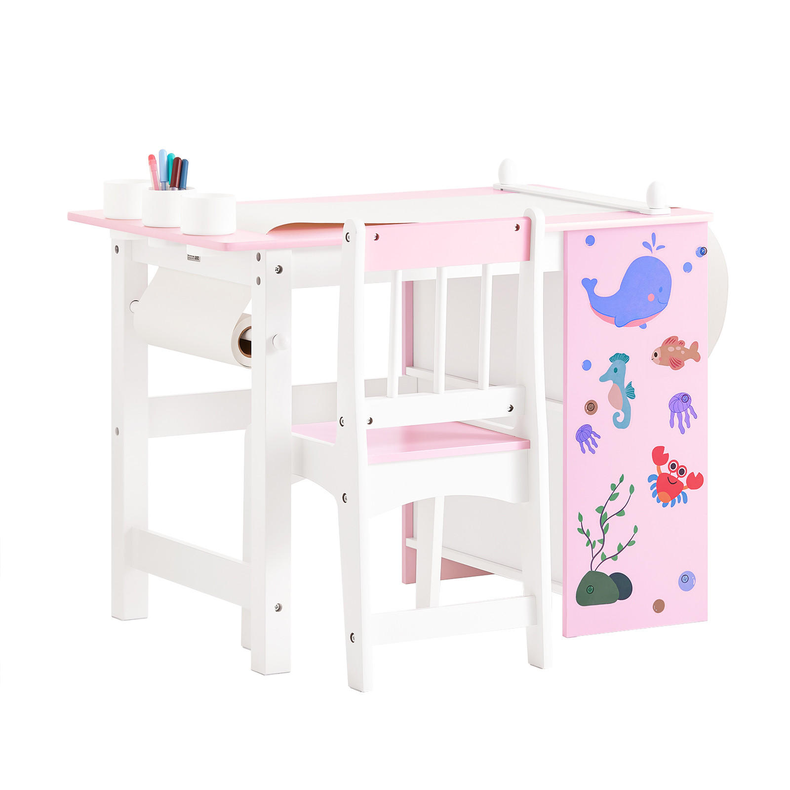 KINDERSITZGRUPPE Weiß-Rosa - Rosa, Holz/Holzwerkstoff (80/66/50cm) - SoBuy