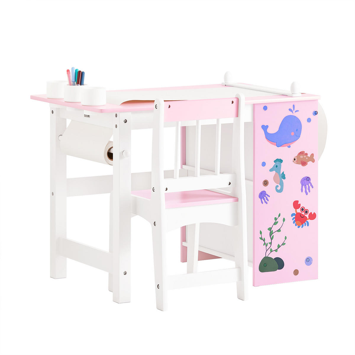 KINDERSITZGRUPPE Weiß-Rosa - Rosa, Holz/Holzwerkstoff (80/66/50cm) - SoBuy