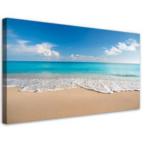 WANDBILD blaue strandmeerlandschaft - Blau, Textil (100/50cm) - Feeby