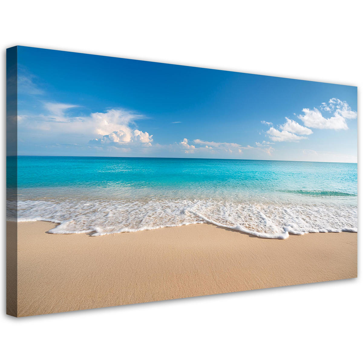 WANDBILD blaue strandmeerlandschaft - Blau, Textil (100/50cm) - Feeby