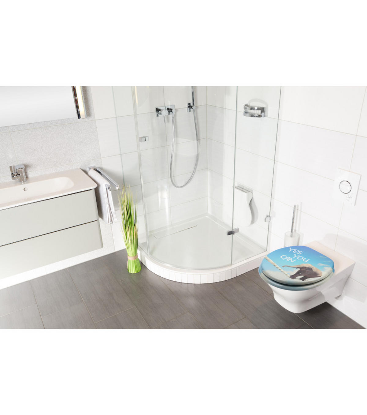WC-SITZ mit Absenkautomatik & Top Fix Yes you can - Blau, Holzwerkstoff (37.7/5.5/48cm) - Sanilo