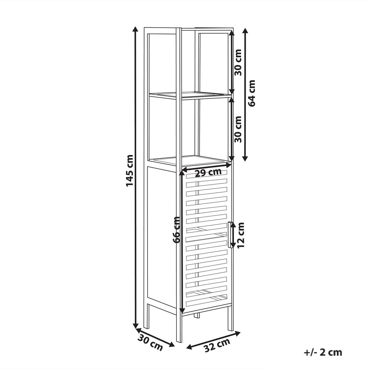 RAFT bambus alb Owasso - alb, lemn (32/145/30cm) - Beliani