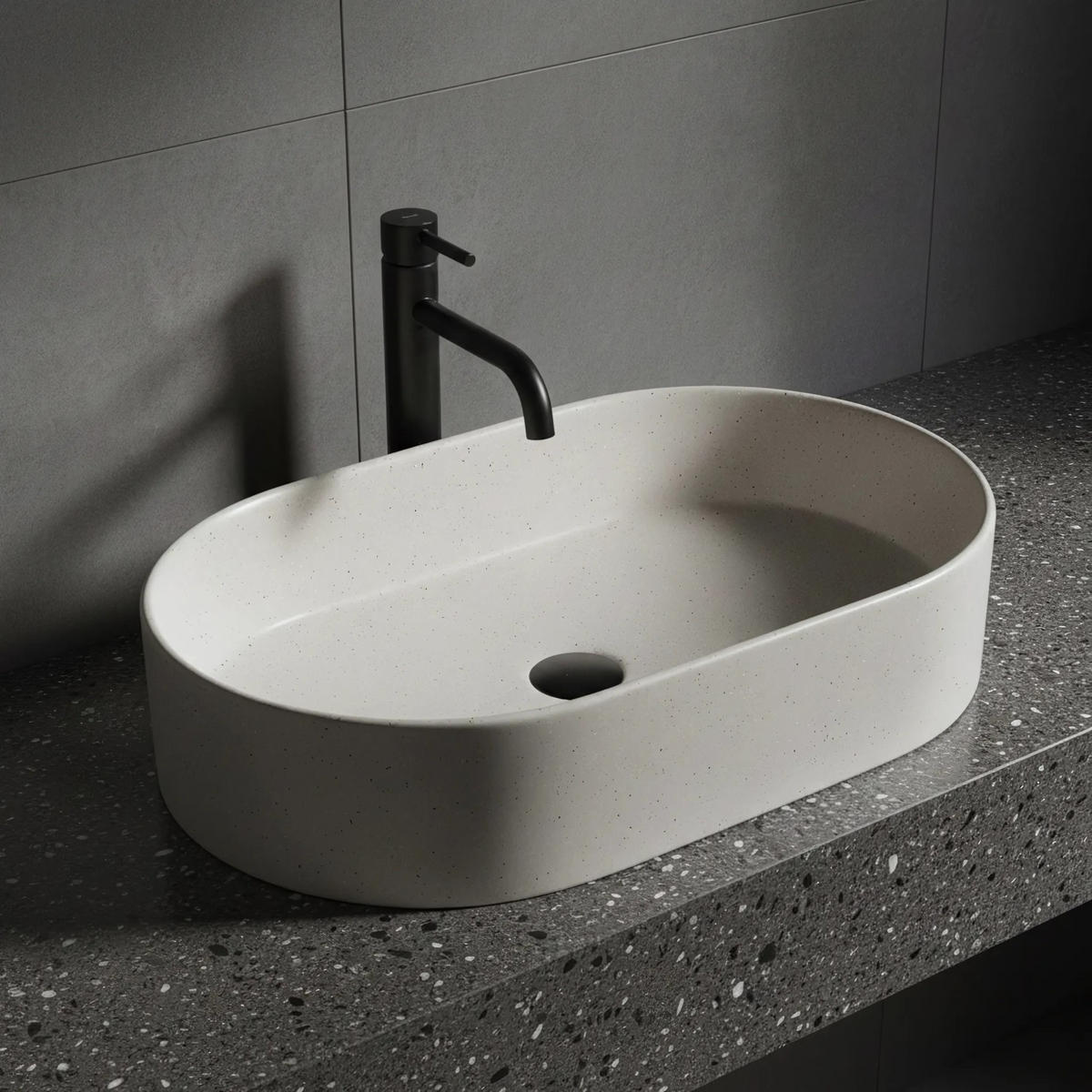 AUFSATZWASCHBECKEN Rea Nadia 60 Sandy - Beige, Keramik (38.5/12/61cm) - REA