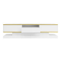 LOWBOARD Weiß und Gold 180/38/45 cm - Goldfarben, Holzwerkstoff (180/45/38cm) - PANGIVO