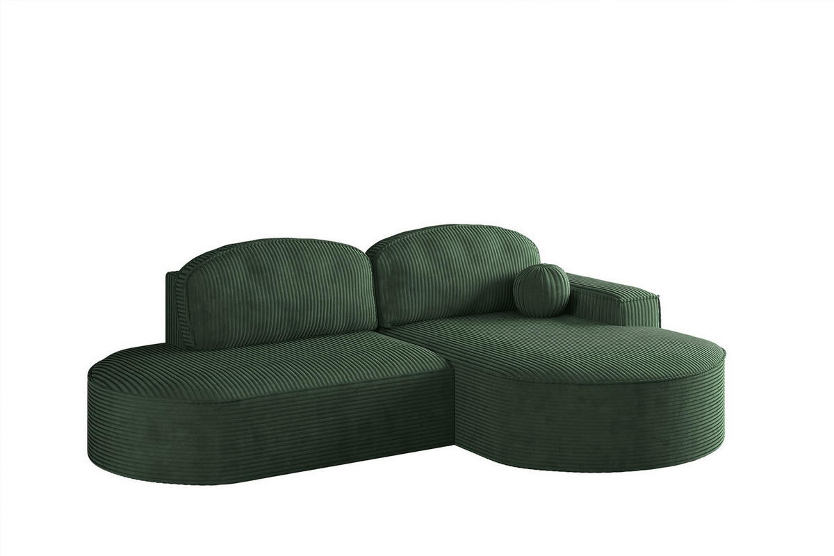 ECKSOFA Girona Mit Schlaffunktion - Grün, Holzwerkstoff/Textil (278/179cm) - Fun Möbel