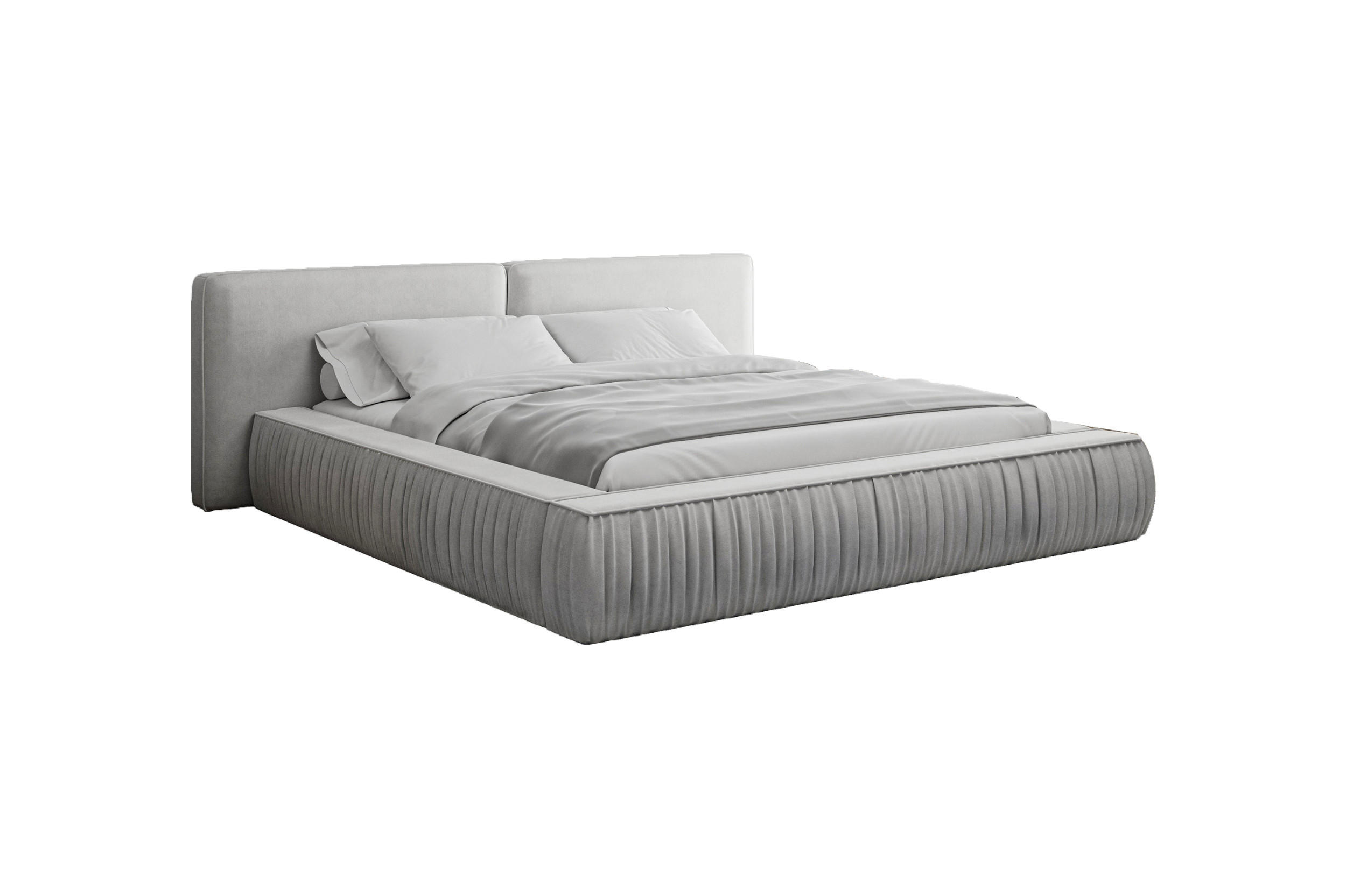 POLSTERBETT - Bett 08 - 160x200 - Silber (Riviera 82) - Silberfarben, Holzwerkstoff (160/200cm) - Möblo