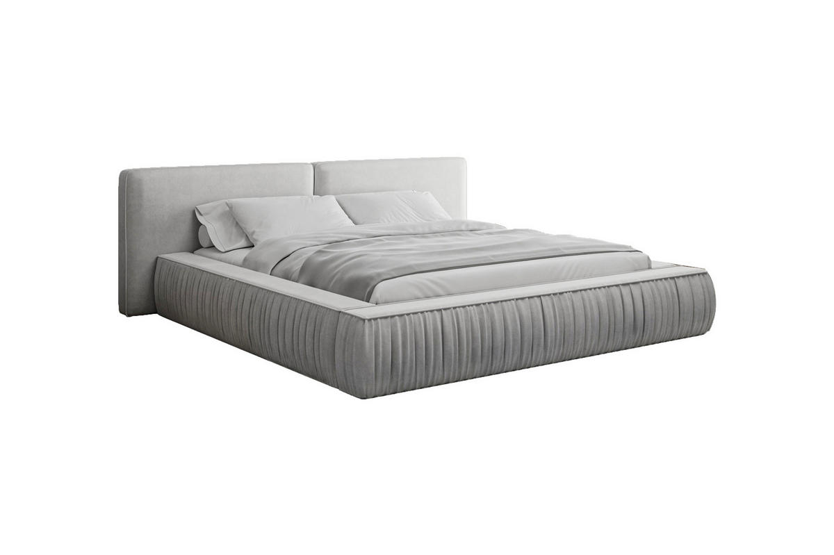 POLSTERBETT - Bett 08 - 160x200 - Silber (Riviera 82) - Silberfarben, Holzwerkstoff (160/200cm) - Möblo