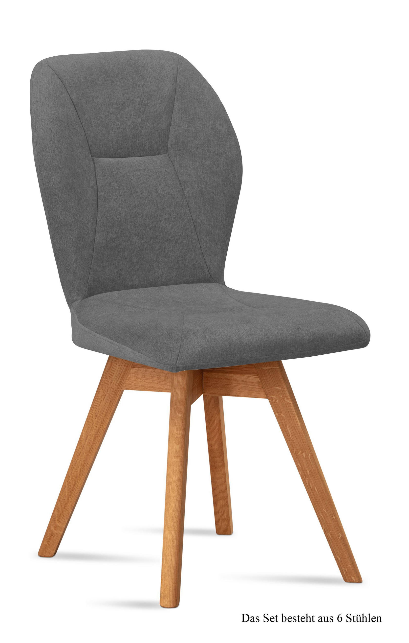 ESSZIMMERSTUHL drehbar (6er-Set) Draga 51x92x60 Eiche geölt/Grau - Eichefarben/Grau, Kunststoff (60/92/51cm) - 58aufmkessel