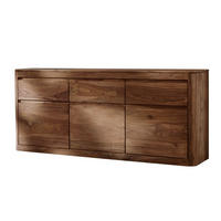 SIDEBOARD Sheesham 185x40x80 rot-braun gebeizt TORONTO #101 - Dunkelbraun, Holz (185/80/40cm) - Massivmoebel24