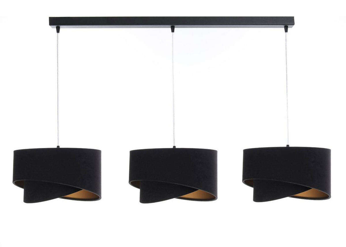 HÄNGELEUCHTE Gold 30/18 cm - Goldfarben/Schwarz, Kunststoff (30/0.3/18cm) - ONZENO