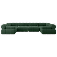 WOHNLANDSCHAFT modulares Sofa Birno-U2 - 380x190x70 cm Grün Cord - Grün, Holzwerkstoff/Textil (380/70/190cm) - ALTDECOR