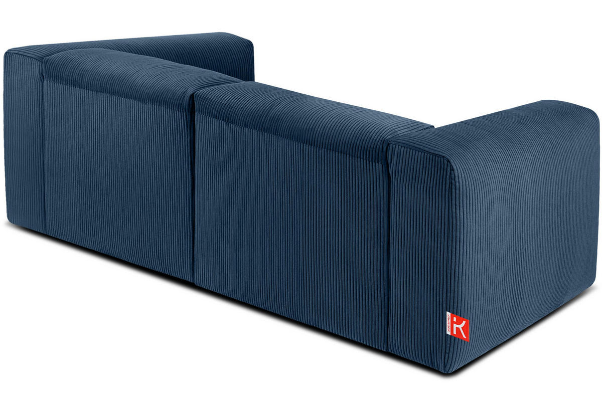 2-SITZER-MODULSOFA BUFFO mit extrem weicher und bequemer Sitzfläche, Kordstoff, marineblau - Blau/Grün, Textil (210/73/96cm) - KONSIMO®