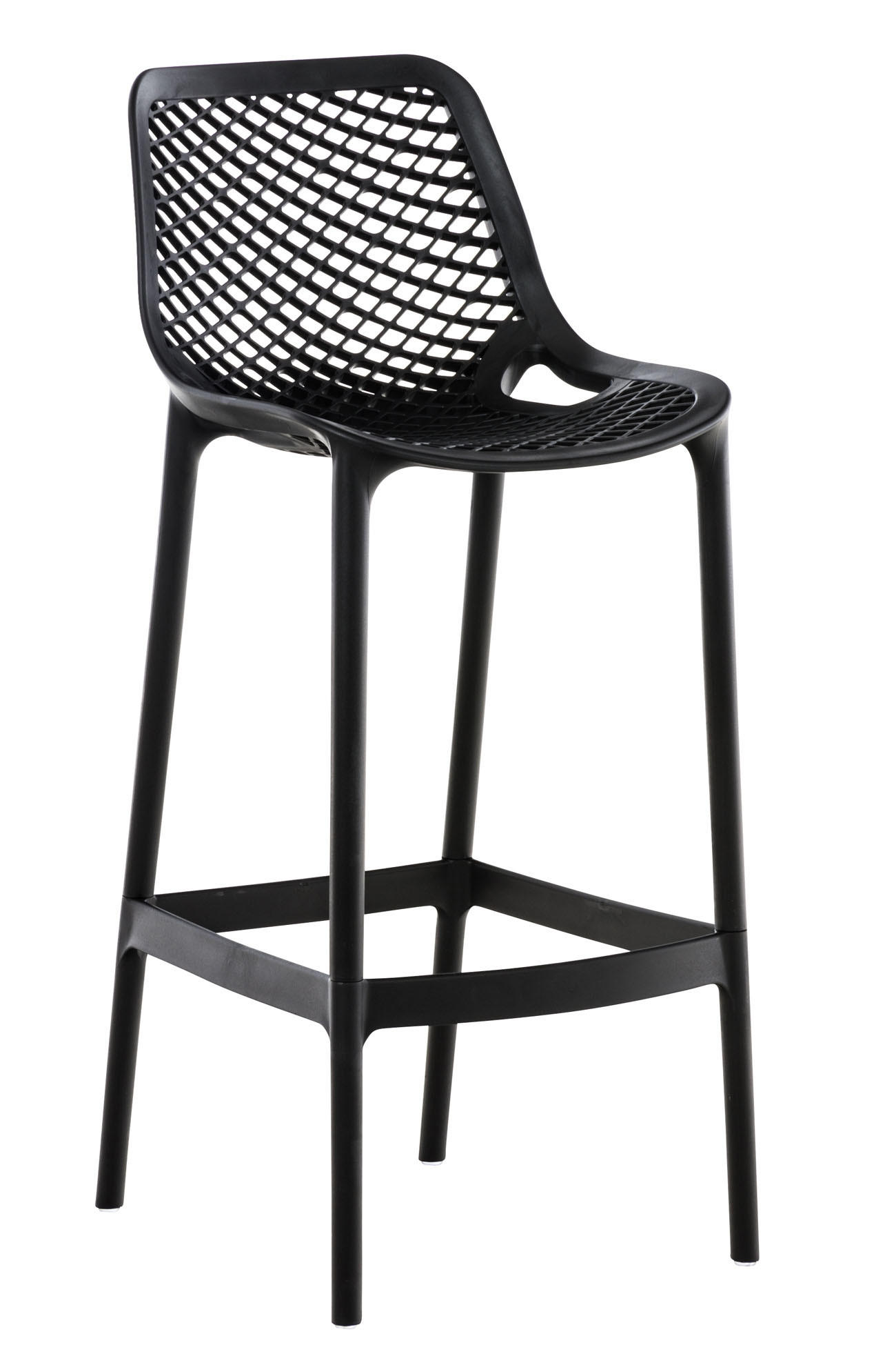BARHOCKER modern Schwarz LORL Kunststoff 105x45x53 cm - Schwarz, Kunststoff (45/105/53cm) - DELUKE