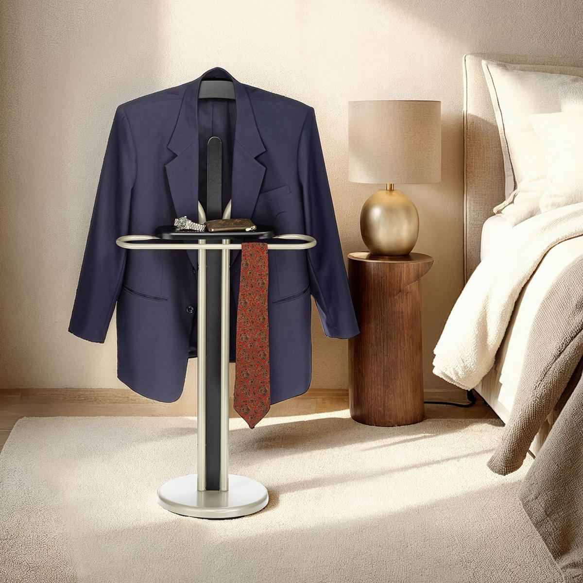 HERRENDIENER FABIO champagne/schwarz - Goldfarben/Schwarz, Metall (45/108/30cm) - IDIMEX