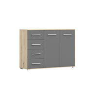 KOMMODE - Highboard IRYS 01 2D4S Artisan + Grau - Eiche Artisan/Grau, Holzwerkstoff (135/95/45cm) - Möblo