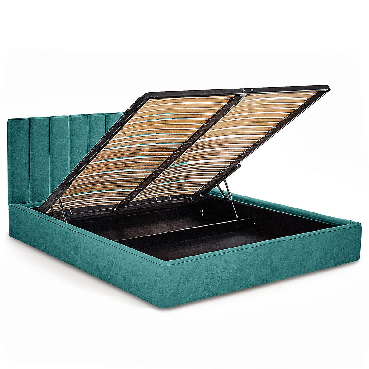 POLSTERBETT - Petrol, Textil (200/200cm) - home24