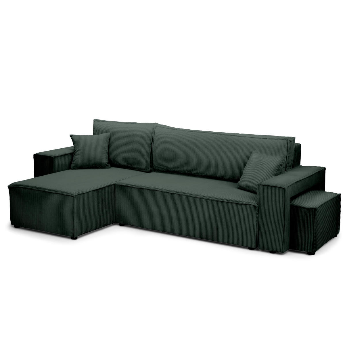 ECKSOFA Klara Grün - Grün, Textil (244/83/142cm) - Pillovely