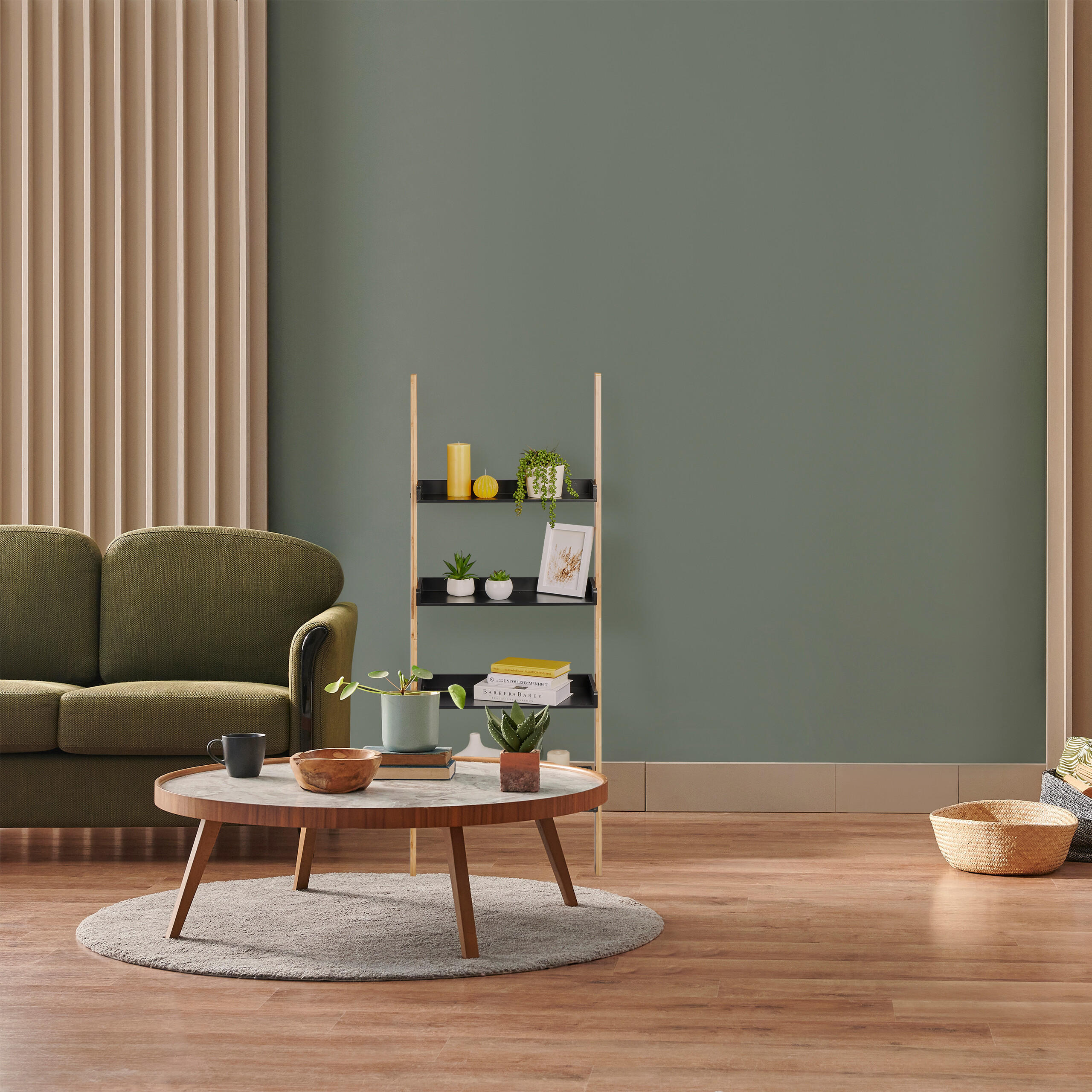 LEITERREGAL - Multicolor, Holz/Holzwerkstoff (56/145/30cm) - Relaxdays