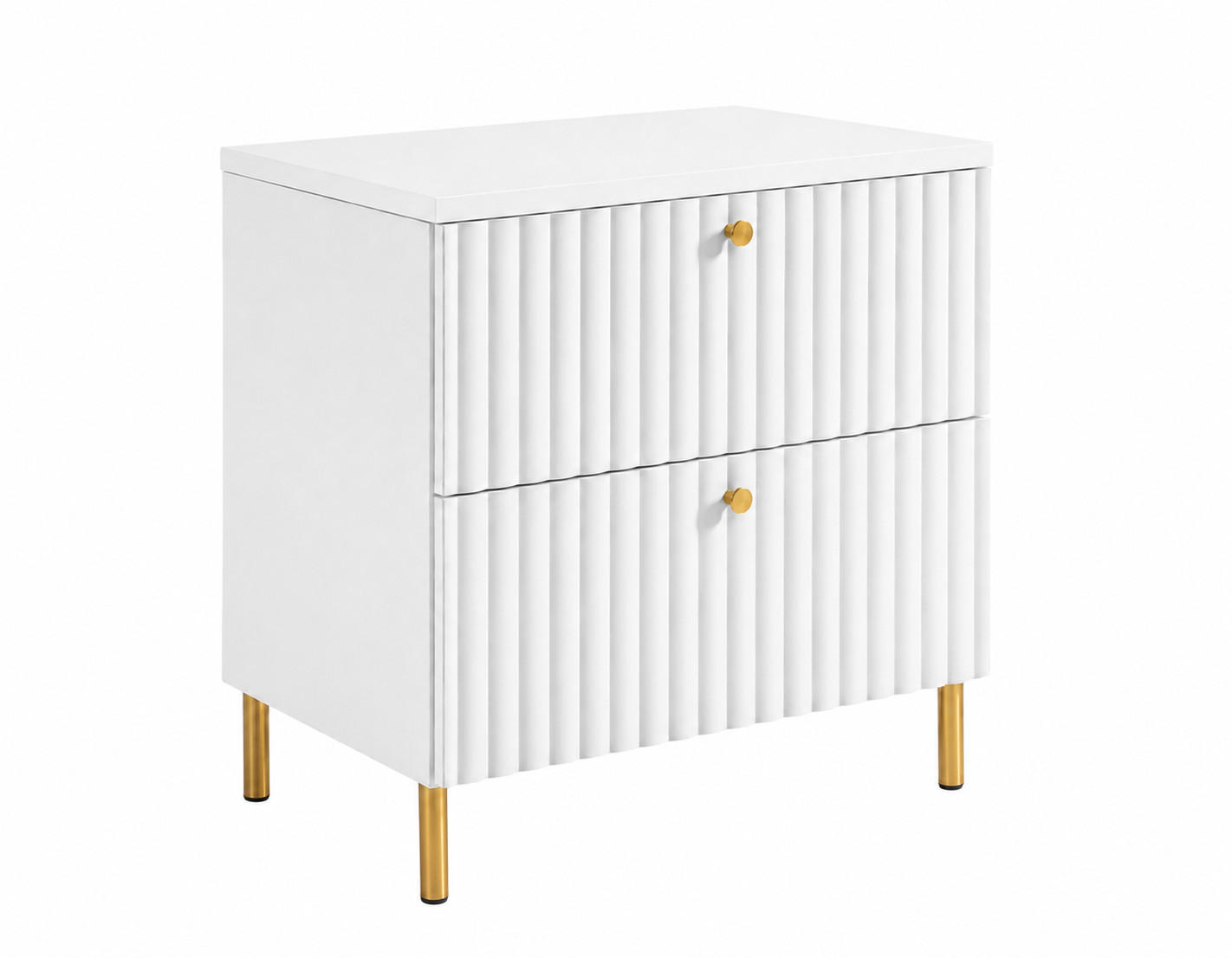 BADEZIMMERSCHRANK: Weiß / Platte Weiß / Griffe Gold / Beine Gold, 60 x 44,4 x 73,6 cm - Goldfarben/Weiß, Holzwerkstoff (60/73.6/44.4cm) - 3XE LIVING