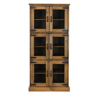 VITRINE aus Massivholz Rustyk 3 - Dunkelbraun/Schwarz, Holz (90/190/40cm) - Seart