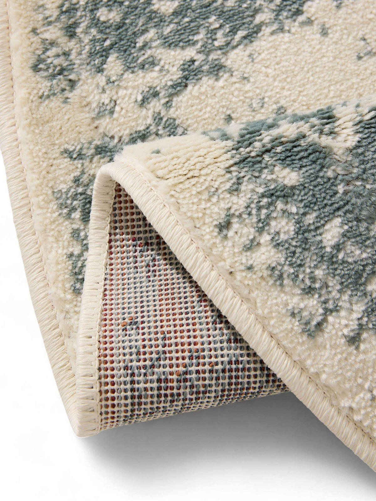 VINTAGE-TEPPICH Suki ø 160 cm rund - Creme/Mintgrün, Kunststoff (160/160cm) - benuta